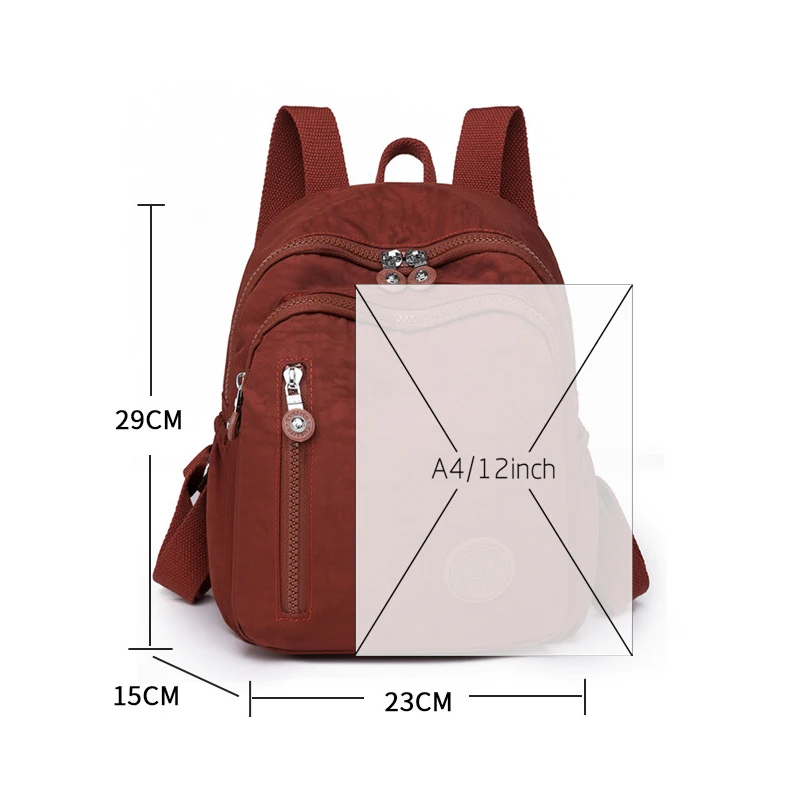 Mini mochila de gran capacidad para mujer, morral de viaje de nailon resistente al agua, con múltiples bolsillos, para adolescentes, 2024