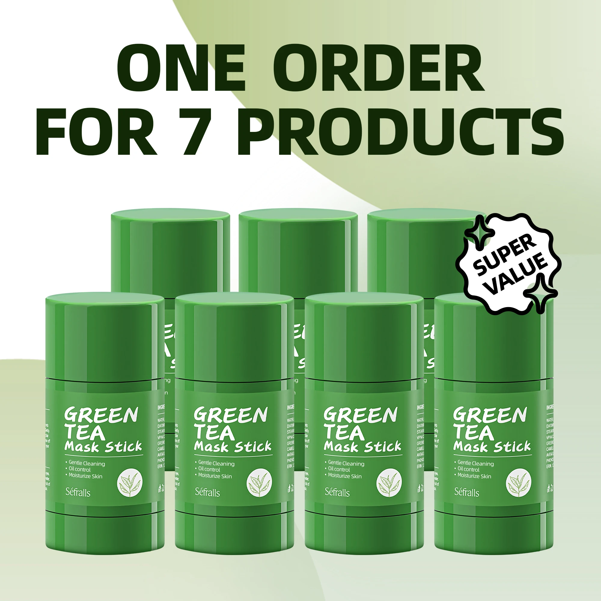 

7 шт., S é fragls, грязевая маска для лица с зеленым чаем, 40 г, содержащий экстракт зеленого чая, нанесение маски для лица, экстракт растений