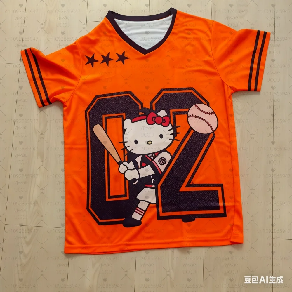 2025 حار بيع المرأة مينيسو هيلوكيتي طباعة خفيفة الوزن تنفس الخامس الرقبة قصيرة الأكمام تي شيرت المرأة تي شيرت جيرسي #6