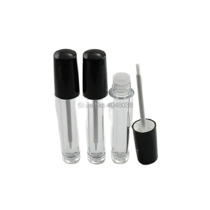 

10PCS 30pcs Lip Gloss Empty Containers Round Black Lid 8ML Clear Mascara Tube Soft Brush 6ml Plastic Cosmetic Lip Gloss Tubes