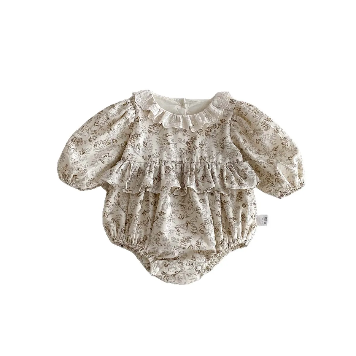 طفل الأزهار السروال القصير الربيع والخريف طويلة الأكمام الحلو خمر عارضة الدانتيل عبق السروال القصير ملابس الاطفال