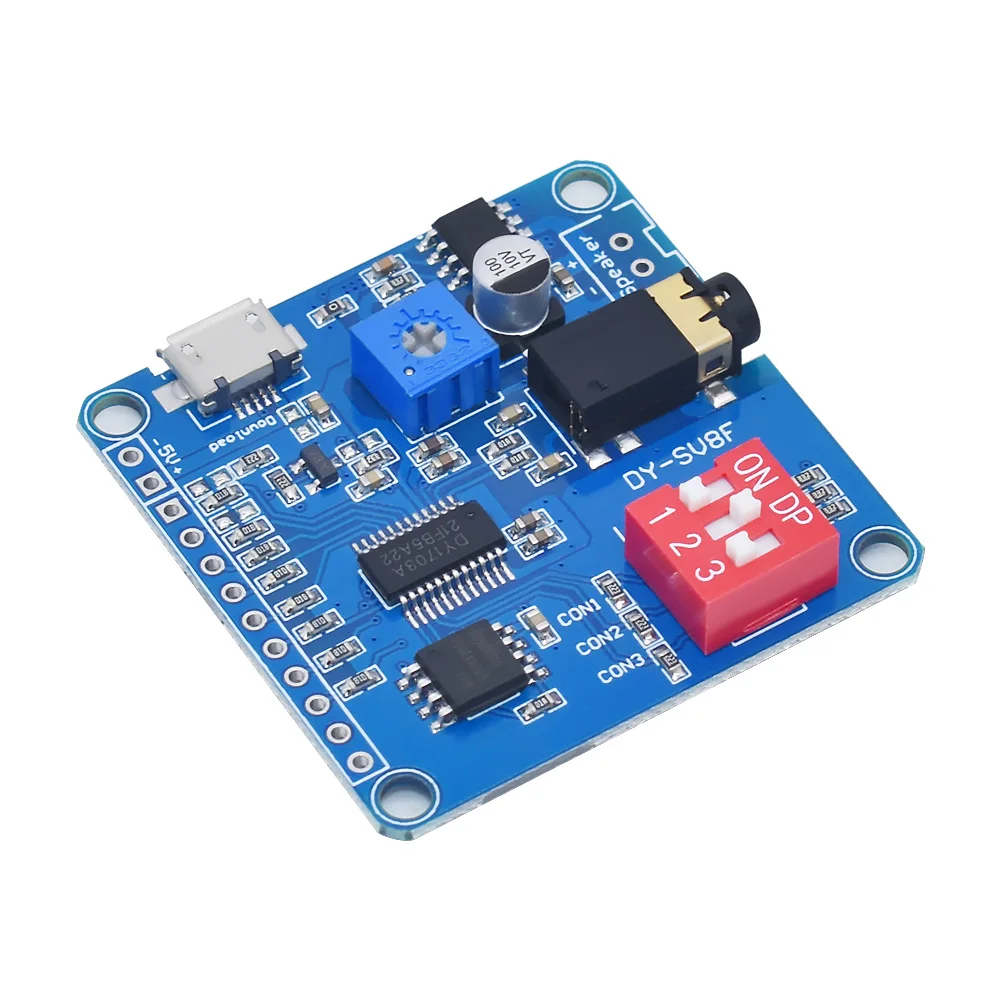 DY-HV8F DY-HV20T Voice Playback Module Board MP3 Music Player 10W 20W 12V 24V Playback Serial Control DIY Electronic For Arduino