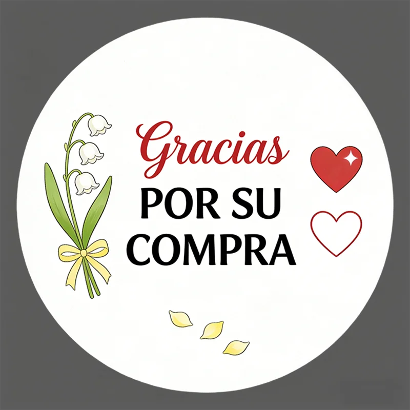 Pegatinas redondas: diseño "Gracias por su compra" para la agradecimiento del cliente, bolsas de regalo y suministros de decoración para embalaje de productos