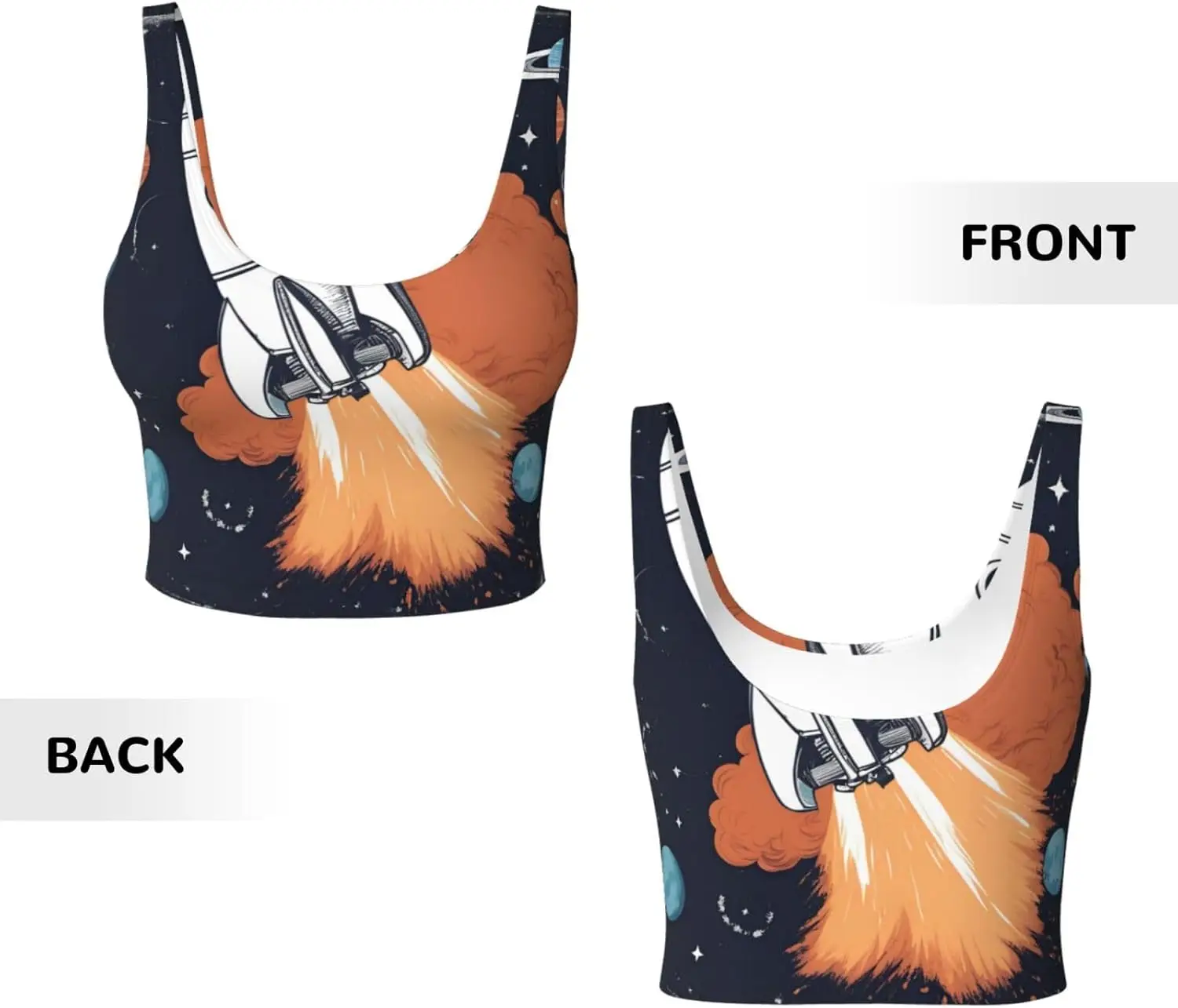 Gilet de sport décontracté imprimé fusée dans l'espace pour femmes, gilet de Yoga, tendance, léger, confortable pour saisons