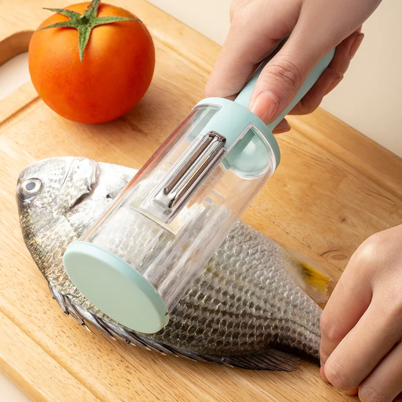 Multifunctional Storage Peeling Household Anti-Splash Fruit And Vegetable Peeler With Barrel Storage Scale Scraper