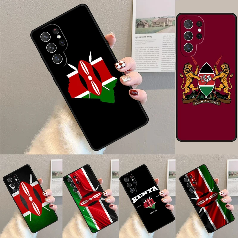 Cover For Samsung Galaxy S24 Ultra S21 S22 S8 S9 S10E Note 10 20 Plus FE S23 Kenya Flag Phone case Coque