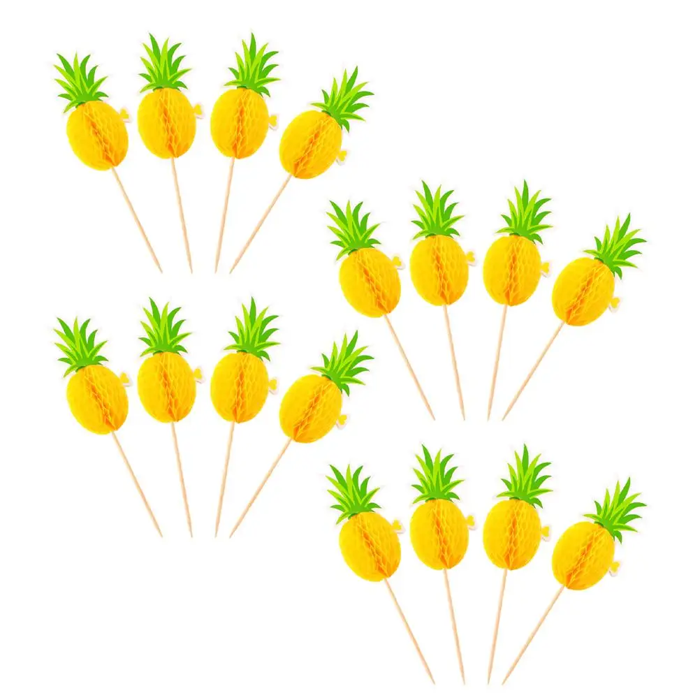 

30 Pcs Cake Decorations Picks Bright Colors Hawaiian Style Party Supplies Birthday Adornment Cupcake Ornaments Decorative Cake