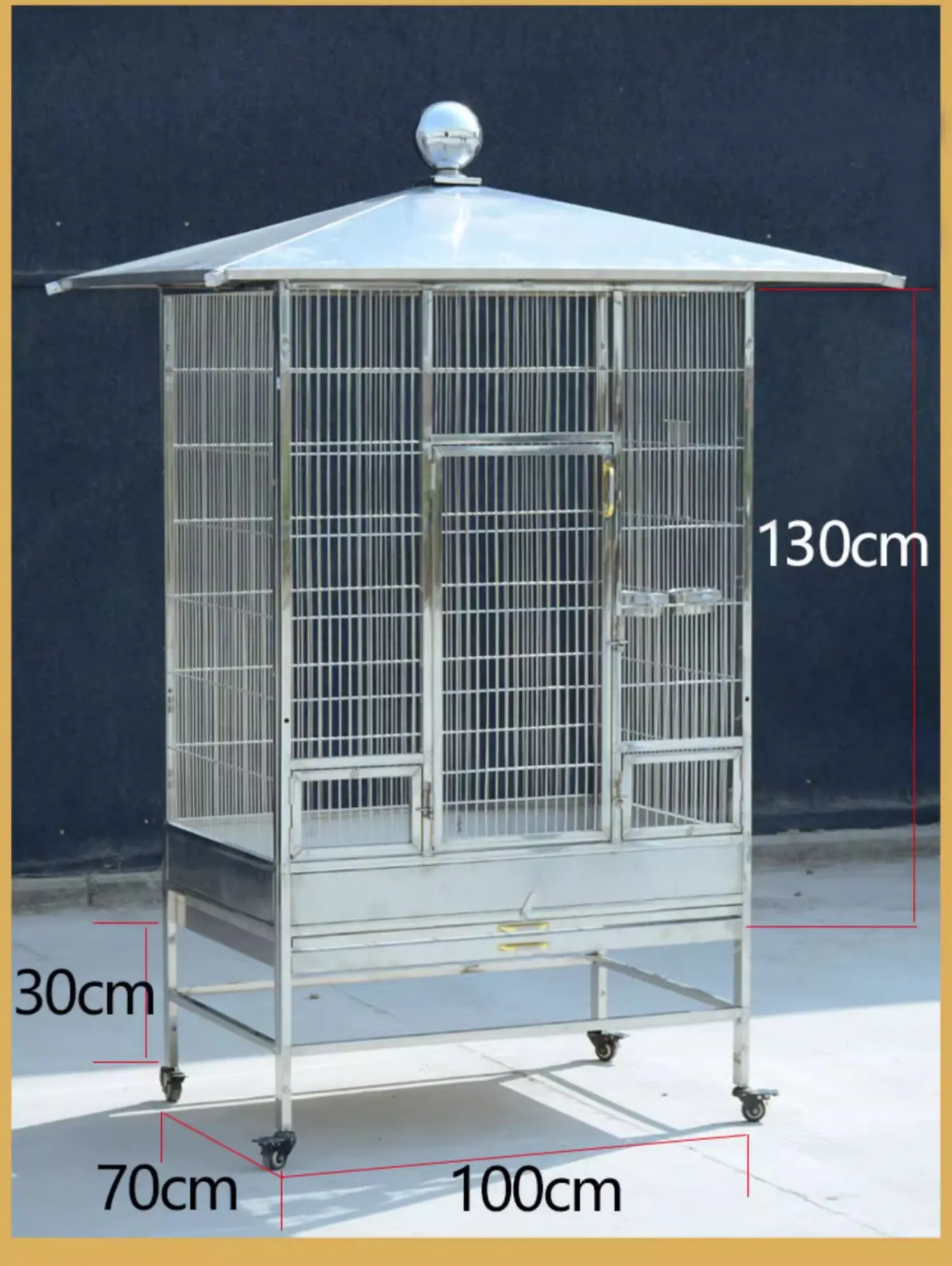 Daniel stainless steel parrot cage outdoor rain and sun protection oversized starling Xuanfeng large courtyard villa bird cage