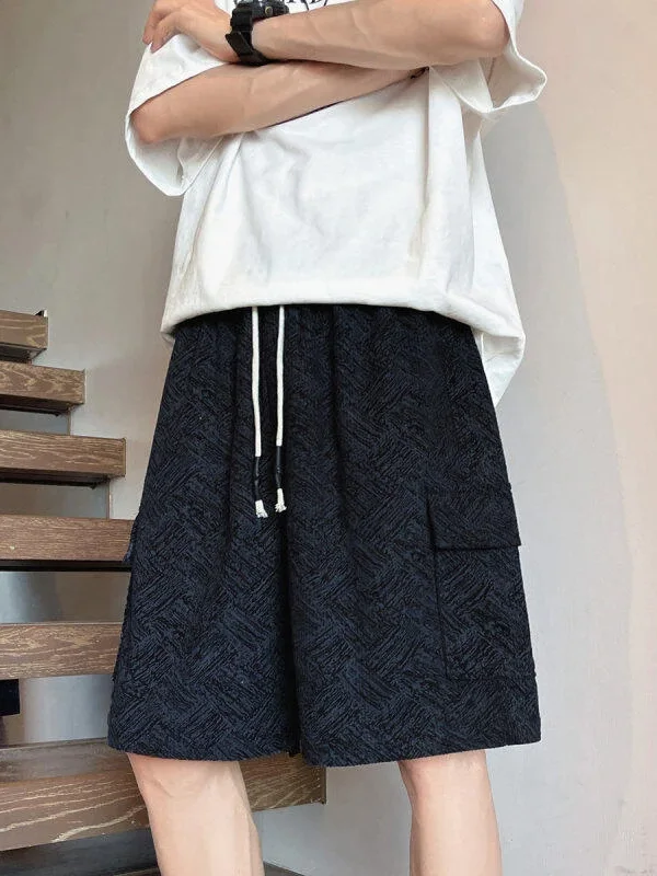 

Japanese Sle Men's Workwear orts Five-Quarter Thin Straight Cut Summer Breathable Beach Pants ket Design Casual Trousers