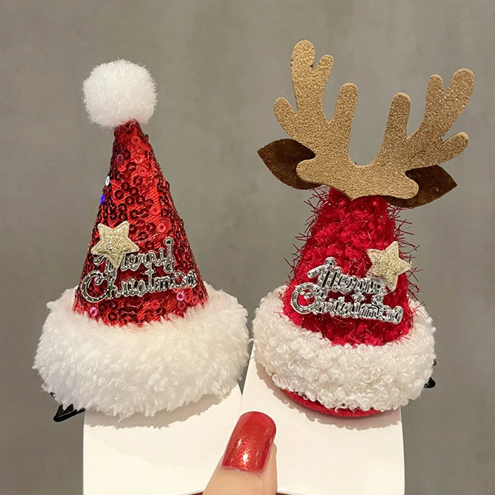 

4Pcs Xmas Hairpins Lovely Christmas Hair Barrettes Lightweight Festival Hair Clips for Party Wear Xmas Headdress