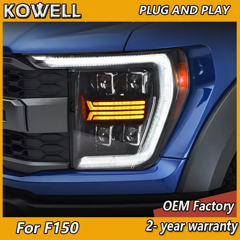 

Car Styling for Ford F150 Headlight 2021-2022 LED Raptor Head Light DRL Dynamic Turn Signal High Beam Projector Lens