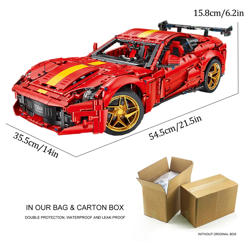 TGL T5044 Technical Red Super Sports Car Building Blocks MOC Racing Vehicle Bricks Puzzle Assembly Toy Christmas Gift For kids