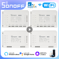 Sonoff 4CH R3/ 4CH PRO R3 4 Gang Wi-Fi Smart Switch Module Interlock Inching RF Control Support EWeLink Alexa Google Home Alice