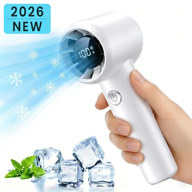 

Long Battery Life High Speed Turbo Mini Fan USB Rechargeable Brushless Motor with Digital Display Portable Outdoor Travel Gadget