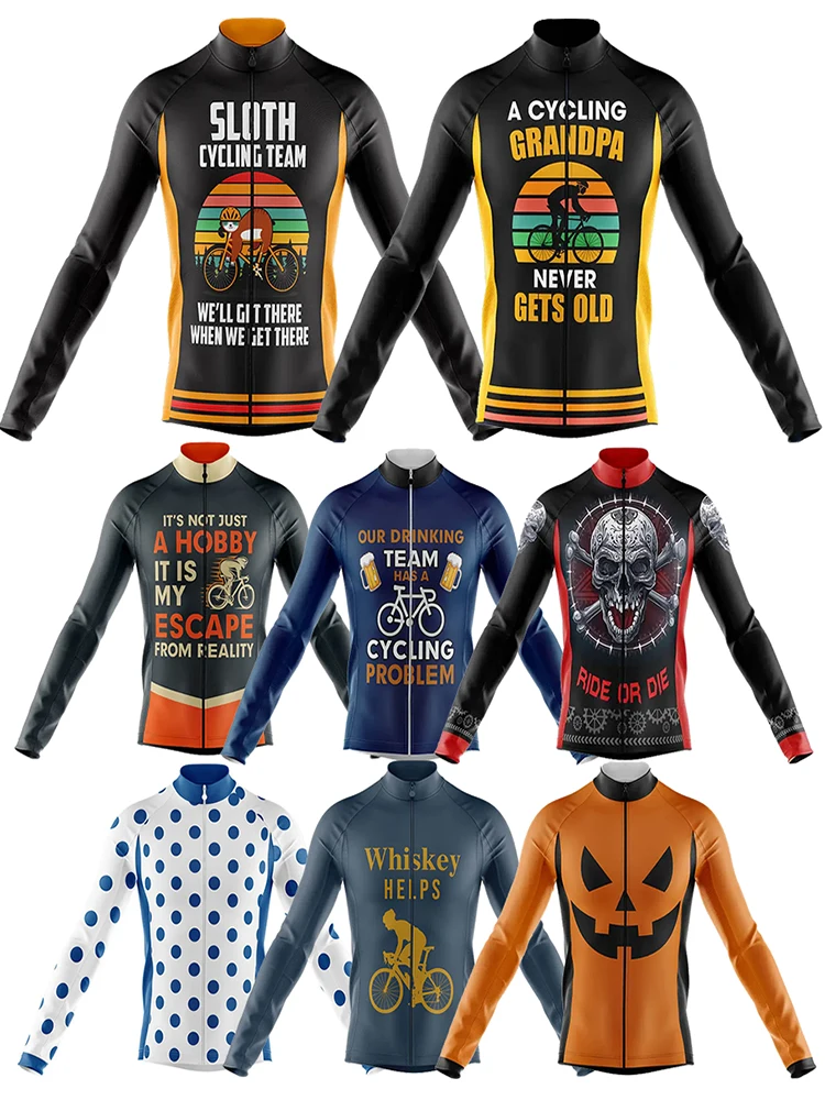 

Sloth Cycling Jersey for Men MTB Jersey Bicycle Team Cycling Shirt Long Sleeve Bike Wear Premium Cycle Clothes, New, 8 Styles