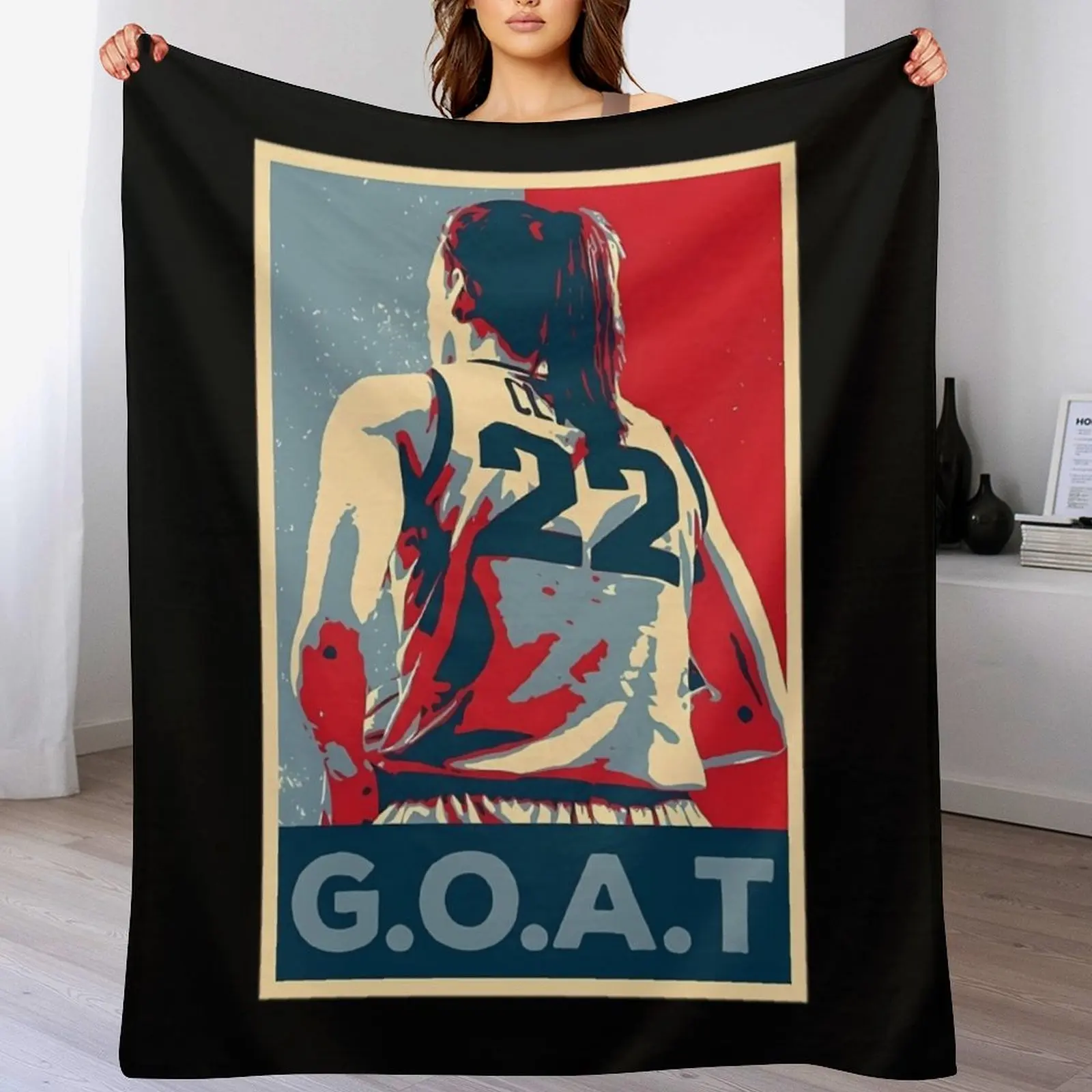 Caitlin Clark Goat Throw Blanket Single Giant Sofa manga Blankets