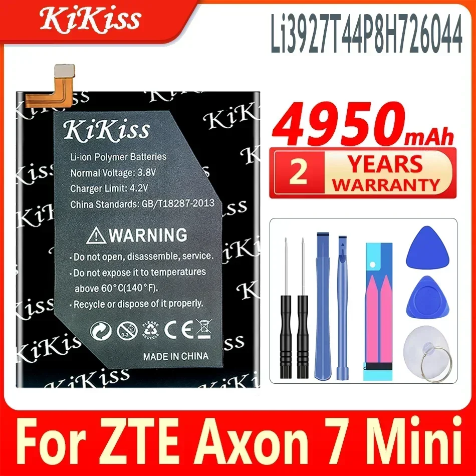 

Мощный аккумулятор KiKiss емкостью 4950 мАч Li3927T44P8H726044 для ZTE Axon 7 Mini B2017 B2017G Axon 7 Mini Axon 7 Mini 5,2 дюйма