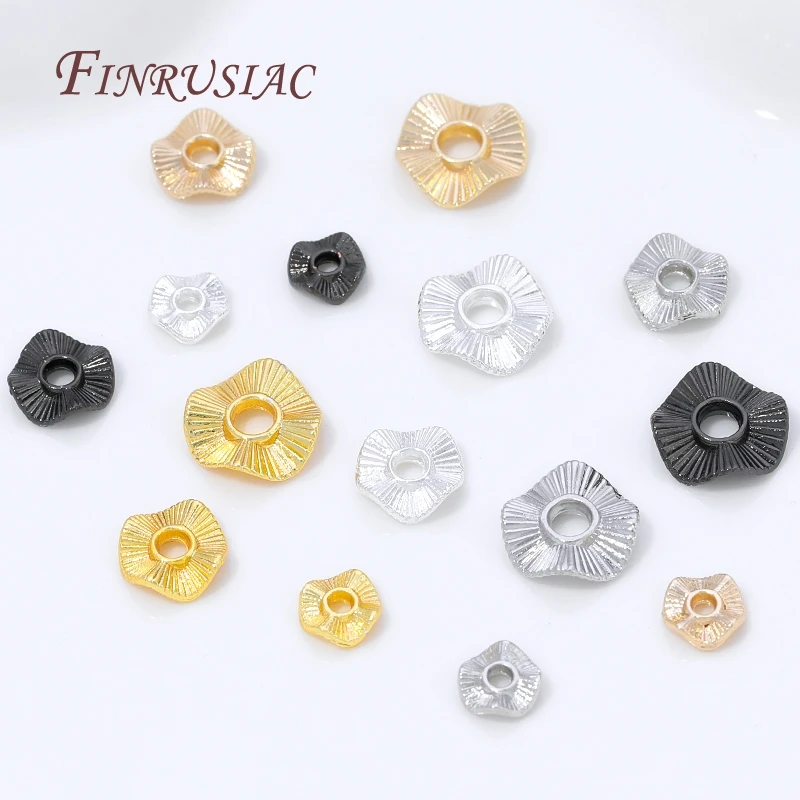 10/20Pcs 18K Gold Plated Flat Round Metal Spacer Beads For Jewelry Making,Bracelets Bead,Separator Beads DIY Accessories image 3