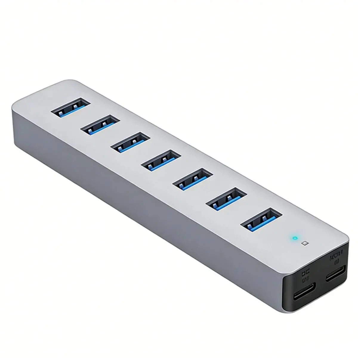 newA10R 7 Ports USB Hub Multi Port Desktop USB Adapter Powered USB Splitter for Laptop, Phones, PC, and Other USB Devices