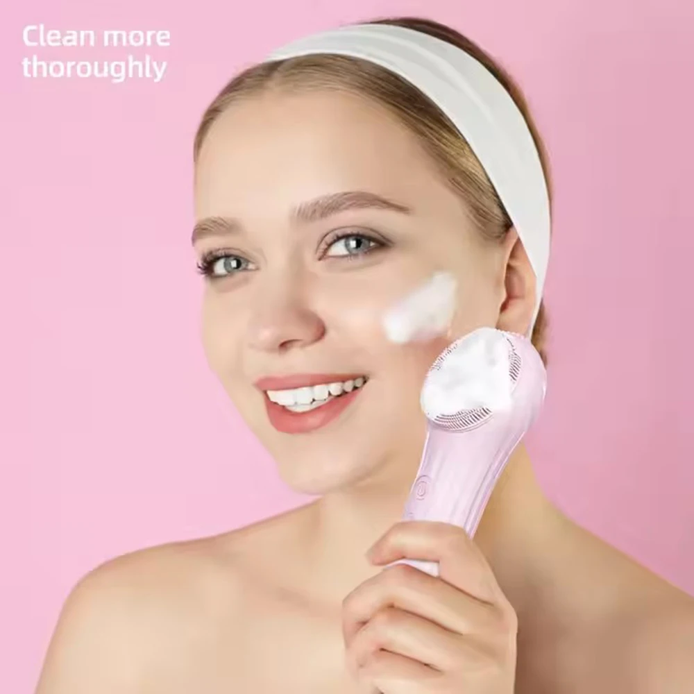 NEW Sonic Waterproof Facial Cleansing Brush for Men & Women Rechargeable Exfoliating Electric Face Scrubber Cleanser Brush
