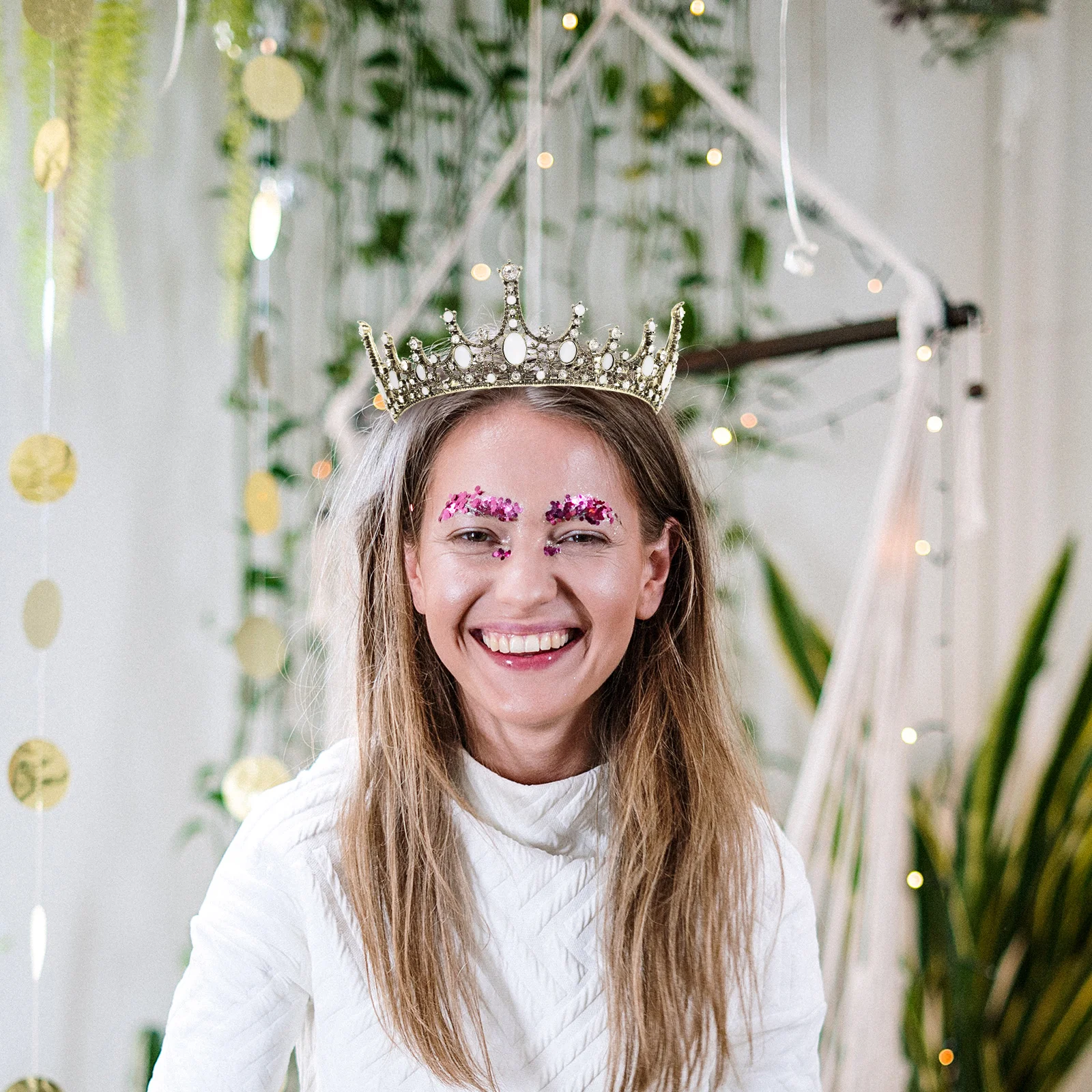 Elegant Bridal Tiara Crown European Style Brass Wedding Party Banquet Crystal Tiara for Women Wedding Crown Hair