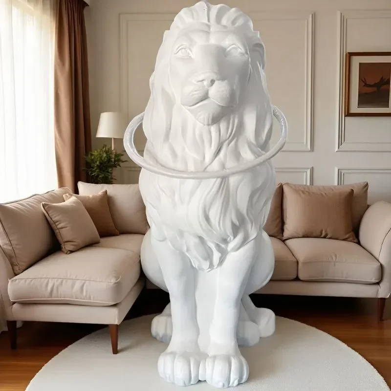 Lion Shape Decorative Ornaments Modern Simple Resin Crafts Living Room Home Accessories Creative Design Statue Figurine