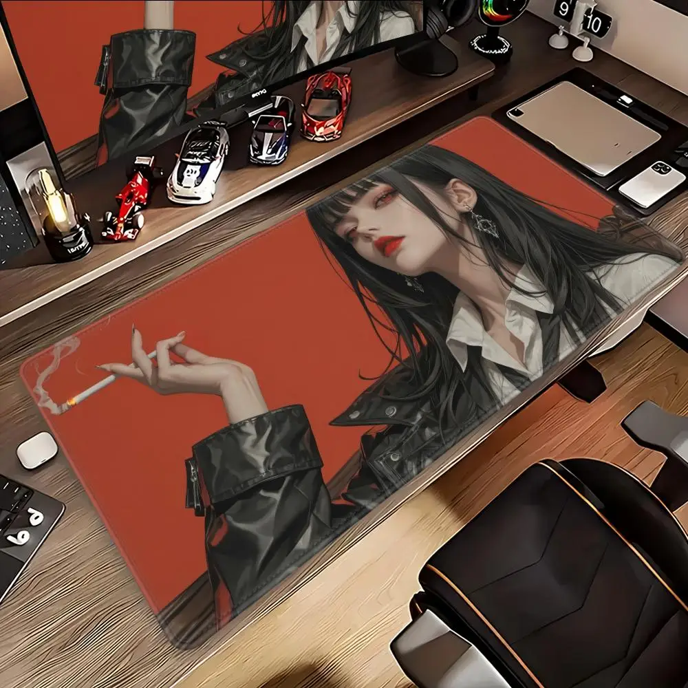 

China's hot-selling mouse pad Red-eyed samurai girl Animation Beautiful XXL Game Exclusive MousePads PC Computer pad Decor