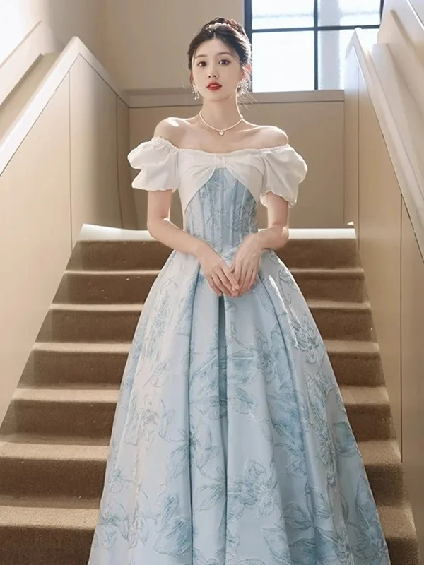 

Ele One-oulder Evening Gown Women's Ball Princ Dr Luxury A-Line Skirt Birthday Adult Korean Sle Wedding Dr