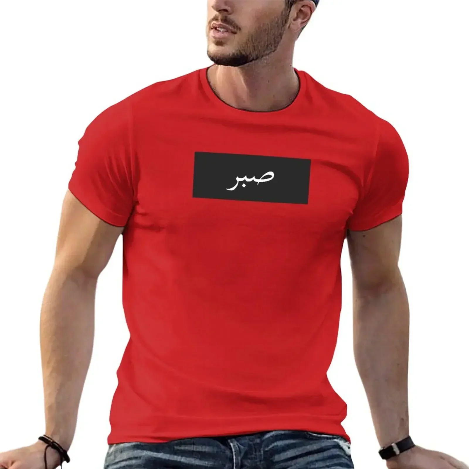 Sabr Arabic Calligraphy Patience Grey Logo korean fashion anime mens tall harajuku summer Informal streetweat crewneck manga top image 5
