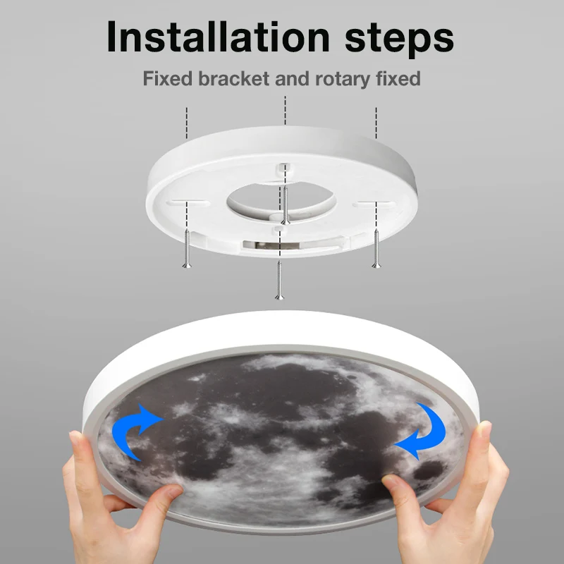 Imagem -05 - Luz de Teto Conduzida Redonda Quadrada do Diodo Emissor de Luz para a Sala de Estar do Quarto Lâmpadas de Teto Inteligentes do Céu Azul Noite com Controle Remoto 18w 24w 36w 48w