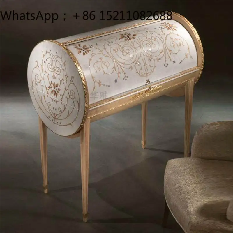 SCY light luxury solid wood storage cabinet villa living room high-end walnut storage cabinet display cabinet