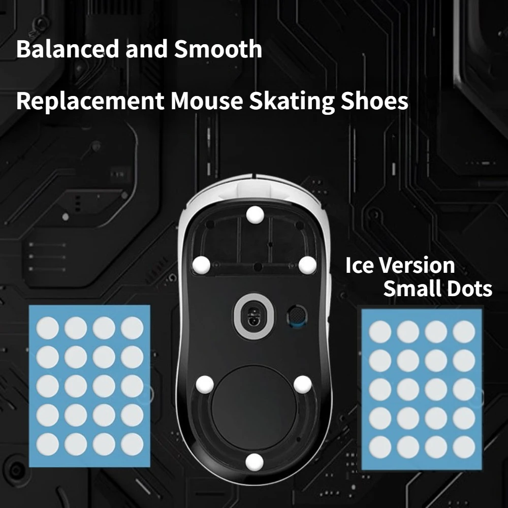 New 40pcs/Set ICE Foot Sticker DIY Small Dots Foot Pad Arc Edge Universal 6.5MM 7MM Mouse Feet Accessories