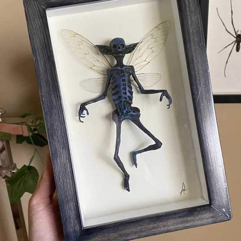 

Decorative Objects Figurines Gothic Home Decor Mummified Fairy skeleton Witchy specimen Statue Picture Frames Display Painting