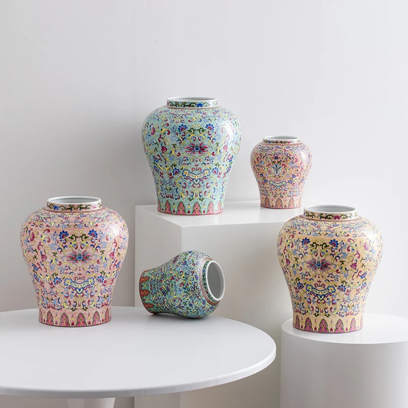 

Chinese blue-and-white porcelain vintage ceramic vase decorative item for living room flower arrangement, light luxury, high-end