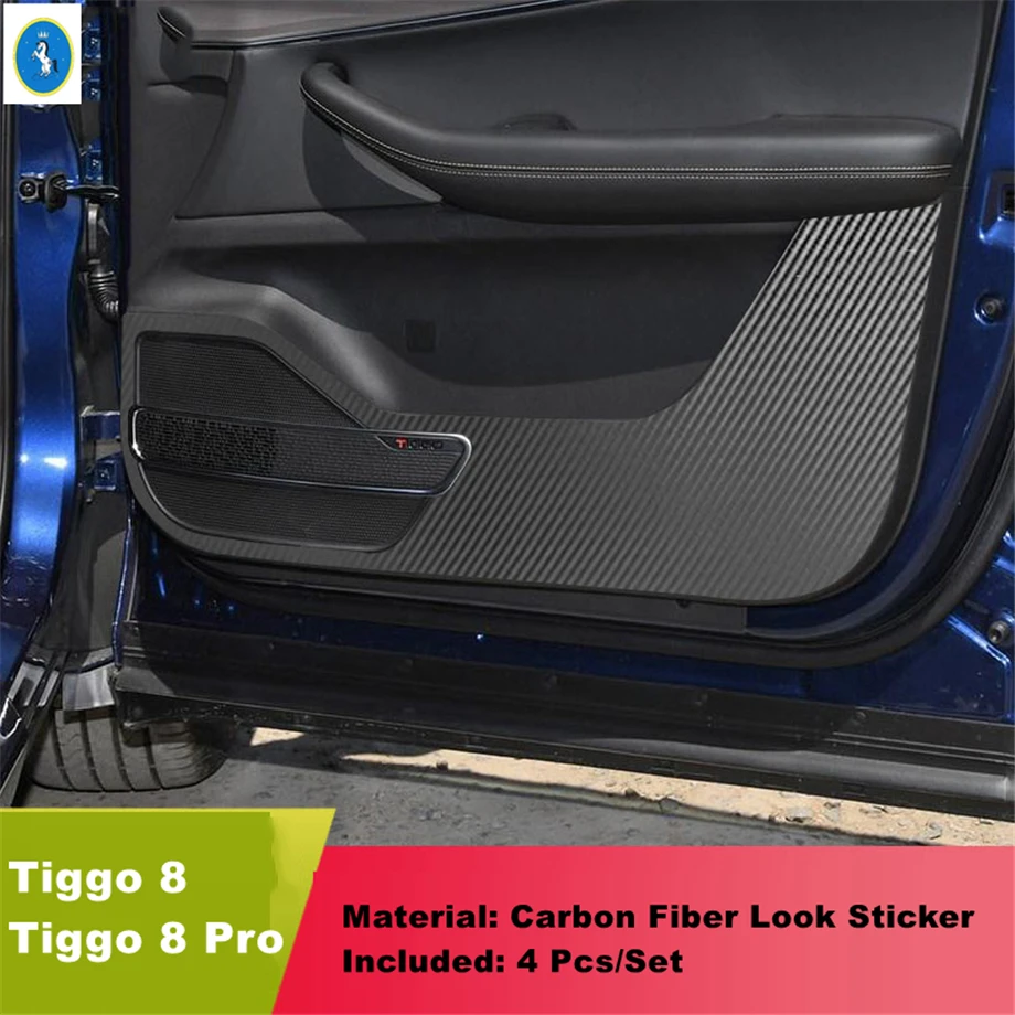 Car Anti-kick Sticker Anti-dirty Pad Scratchproof Film Protect Carbon Fiber Stickers Fit For Chery Tiggo 8 / 8 Pro 2018 - 2022