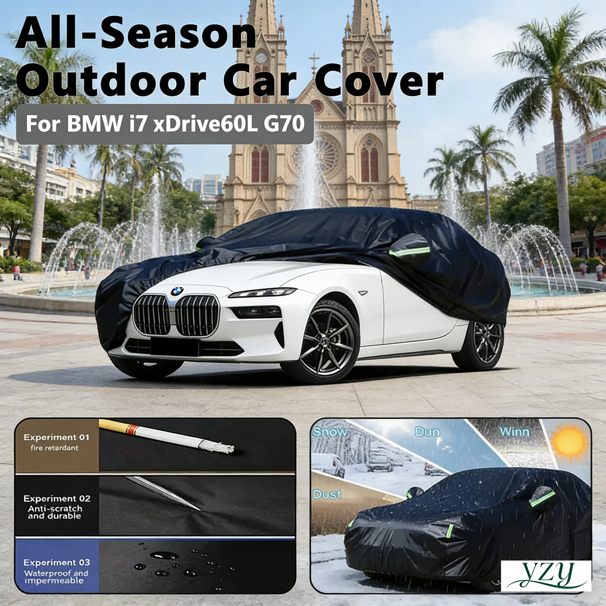 

Car Accessories for BMW i7 xDrive60L G70 Outdoor Protection Full Car Covers Snow Cover Sunshade Waterproof Dustproof Exterior