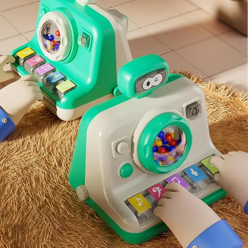 Giocattoli musicali a forma di fotocamera giocattolo con tastiera per bambini con attività di apprendimento dello strumento musicale sonoro e leggero giocattoli per lo sviluppo precoce per