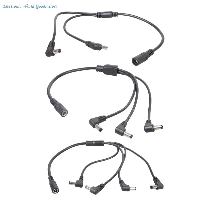 A3PD 5.5x2.1mm DC5521 Y Splitter Cable Female to 2/3/4 Male Elbow Power Extension