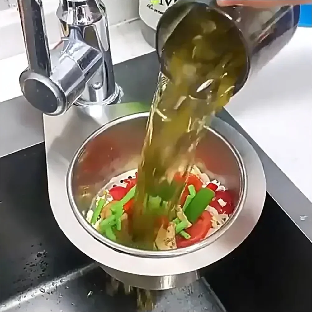 

Stainless Steel Kitchen Swan Sink Strainer Basket Hanging Waste Drain Filter Basket Fruit Vegetable Drainer Sponge Rack Storage