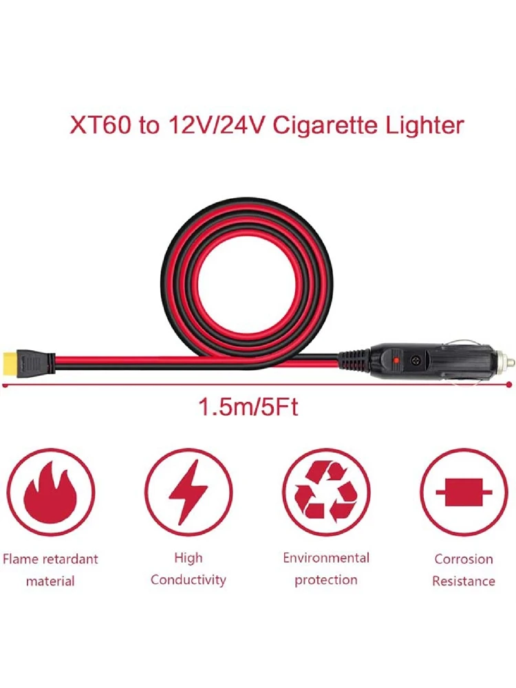Allume-cigare Laguna pour voiture, câble de charge pour ALLPOWERS S2000, Bluetti EB55,Anker 757/767, Ecoflow, Delta Series, compte 60, 12V, 24V