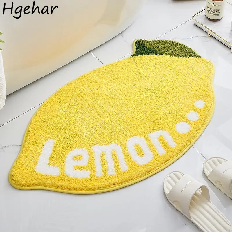 

Fruit Printed Bathroom Bedroom Welcome Floor Doormat Non-slip Mat Rug Lambswool Quick Dry Absorbent Soft Cozy Fluffy Cartoon New