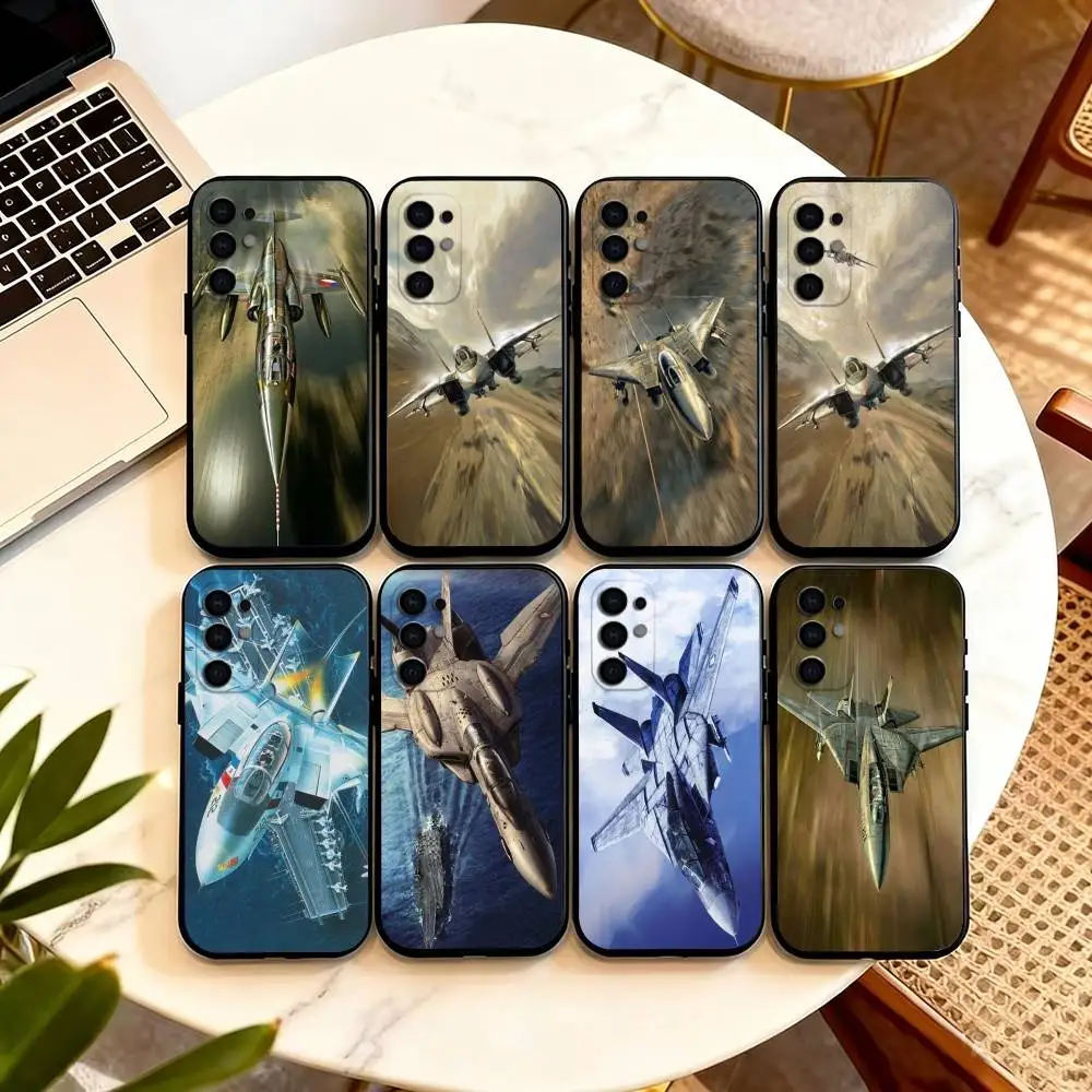 Funda para teléfono Cool Aircraft Robotech Macross para Samsung S25,S24,S21,S22,S23,S30,Ultra,S20,Plus,Fe,Lite,Note,10, cubierta negra