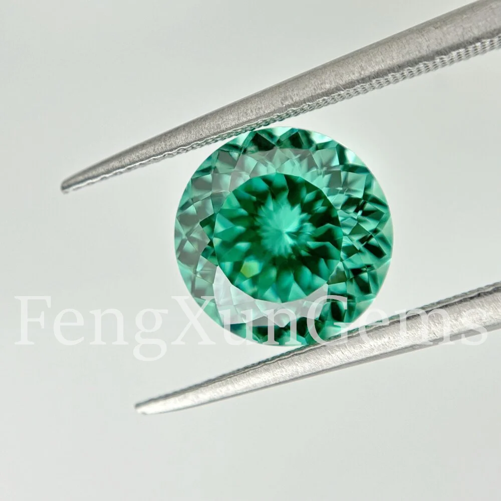 

New Round 100 Faceted Cut Paraiba Green Cubic Zirconia 5A Quality Loose CZ Gems Beads for Ring Earrings making