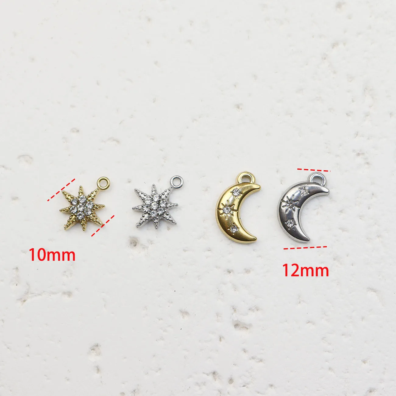 5 قطع الفولاذ المقاوم للصدأ زهرة مجوهرات سحر قلادة الإكسسوارات اليد صنع جودة عالية فراغ مطلي للماء