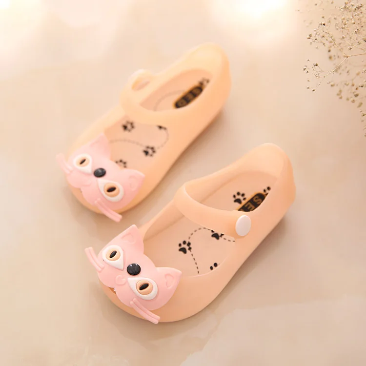 2024 New Girls Princess Shoes For Children Kids cat Jelly Shoes toddler Mini DD Cute Cat Flat Sandalias Comfortable Sandals