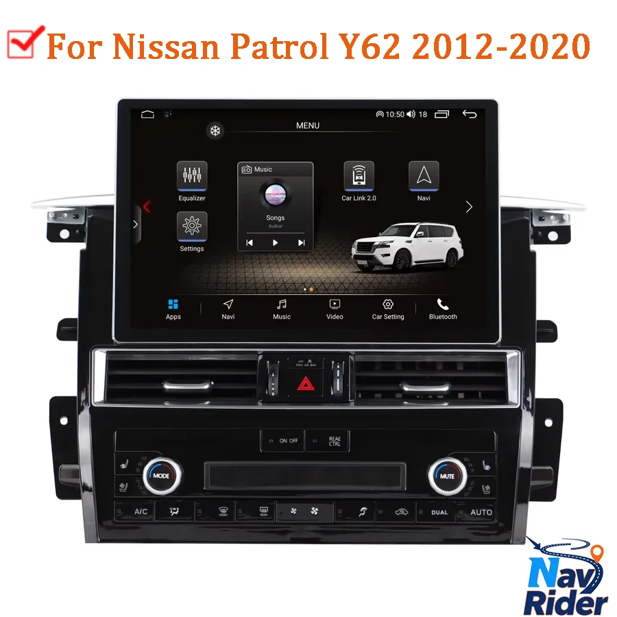 13.1Inch For Nissan Patrol Y62 2012-2020 Stereo Wireless CarPlay Android Auto GPS Navi Touch Screen Multimedia Radio Head Unit