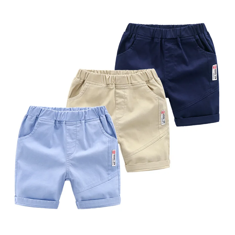 2023 Summer Boy Cotton Shorts Kids Casual Middle Pants Baby Fashion Cute Beach Pants Trousers 2-7Years Children Cropped Shorts