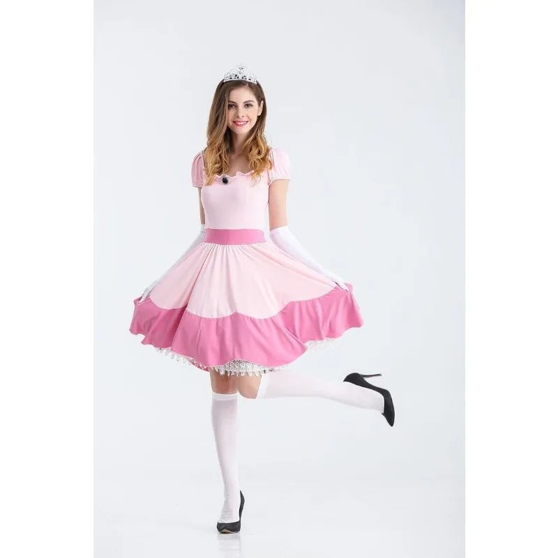 Disney Ladies Pink Princess Dress Costume da gioco di ruolo da favola 2024 costumi Cosplay di Halloween costumi da spettacolo teatrale