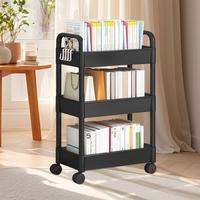 Storage Shelves Table Rack Trolley Solid Home Use With Wheel Sofa Back Dinning Room Storage Rolling Cart Black/White Color