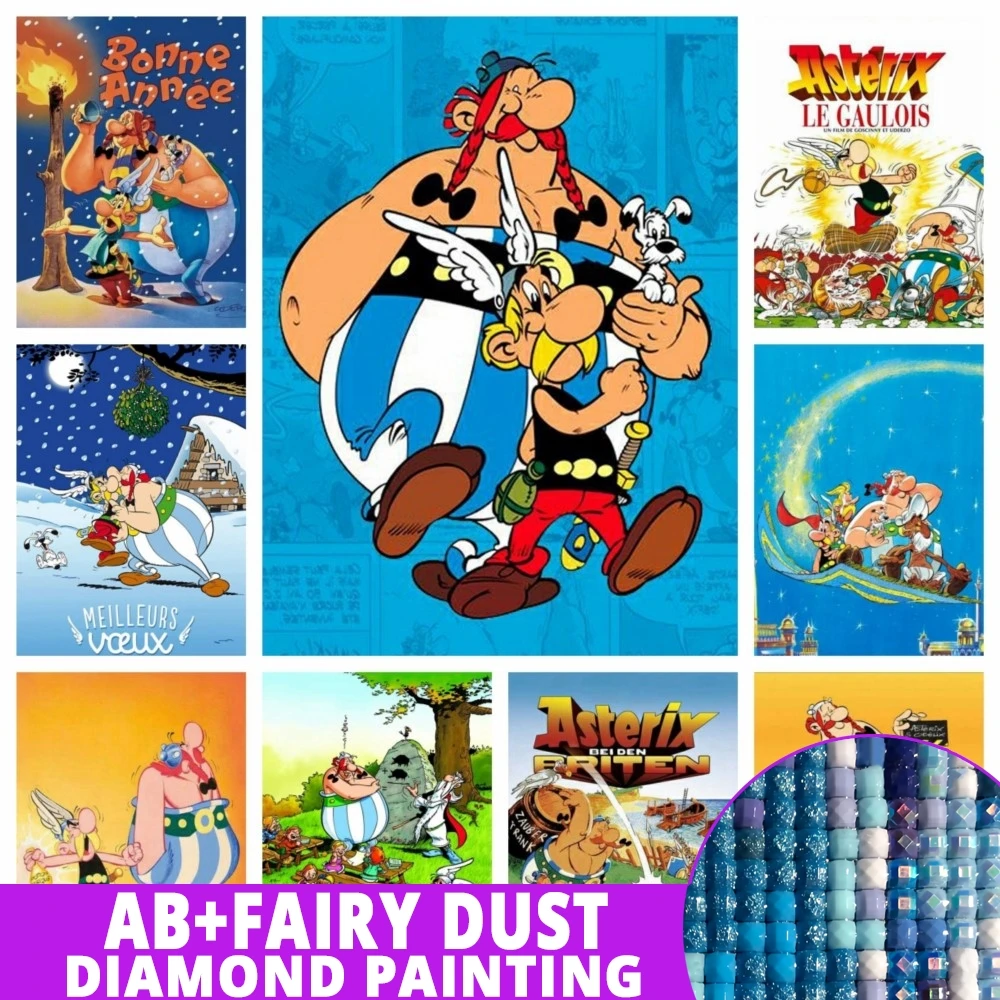 Fairy Dust AB Diamond Painting Asterix France Classic Comic Full Drill Anime Mosaic Embroidery Home Decor For Children's Room